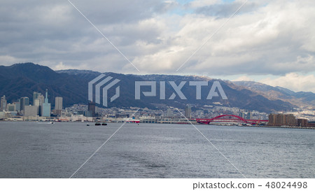 Kobe Ohashi distant view seen from the sea 48024498