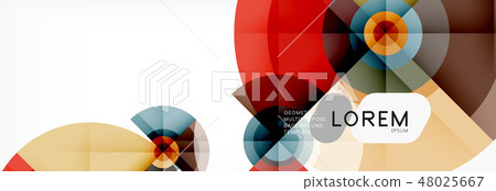 Geometric circle abstract background, creative geometric wallpaper. 48025667