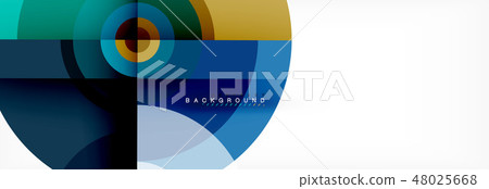 Round circles and triangles abstract background 48025668