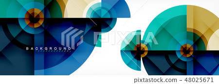 Round circles and triangles abstract background 48025671