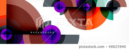 Round circles and triangles abstract background 48025940