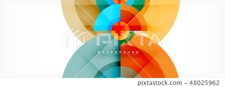 Round circles and triangles abstract background 48025962