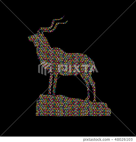 Kudu standing on the cliff graphic vector. Kudu standing on the cliff graphic vector. 48026103