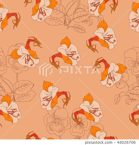 Seamless pattern with flowers. Spring Seamless pattern with flowers. Spring 48026706