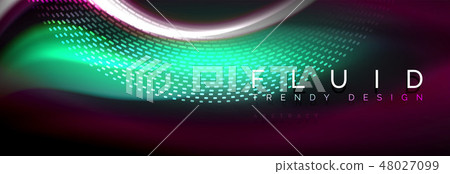 Fluid color neon wave lines background, neon liquid color futuristic paint template Fluid color neon wave lines background, neon liquid color futuristic paint template 48027099