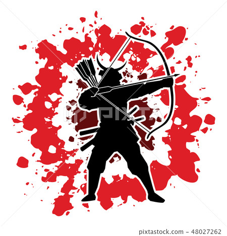 Samurai Warrior with bow graphic vector 48027262