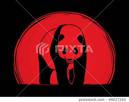 Panda standing graphic vector 48027268