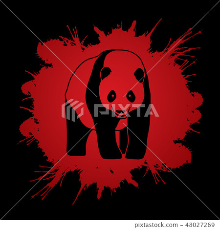 Panda standing graphic vector 48027269