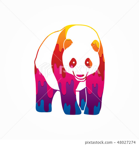 Panda standing graphic vector Panda standing graphic vector 48027274