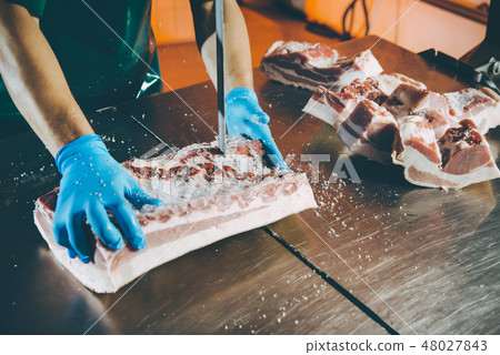 meat cutting factory 48027843