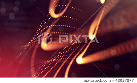 Abstract glow particles in air as science fiction microcosm or macro world or sci-fi. 3d render of Abstract glow particles in air as science fiction microcosm or macro world or sci-fi. 3d render of 48027877