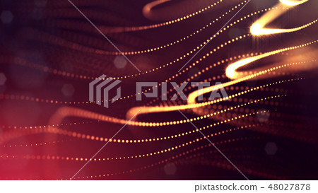Abstract glow particles in air as science fiction microcosm or macro world or sci-fi. 3d render of Abstract glow particles in air as science fiction microcosm or macro world or sci-fi. 3d render of 48027878