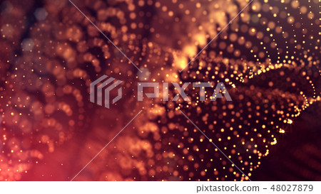 Abstract glow particles in air as science fiction microcosm or macro world or sci-fi. 3d render of Abstract glow particles in air as science fiction microcosm or macro world or sci-fi. 3d render of 48027879