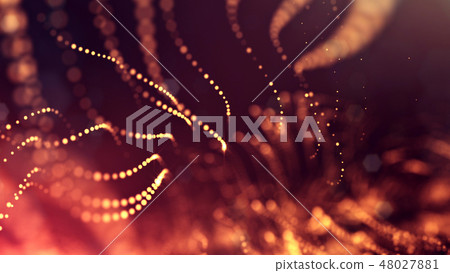 Abstract glow particles in air as science fiction microcosm or macro world or sci-fi. 3d render of Abstract glow particles in air as science fiction microcosm or macro world or sci-fi. 3d render of 48027881