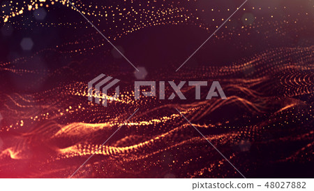 Abstract glow particles in air as science fiction microcosm or macro world or sci-fi. 3d render of Abstract glow particles in air as science fiction microcosm or macro world or sci-fi. 3d render of 48027882