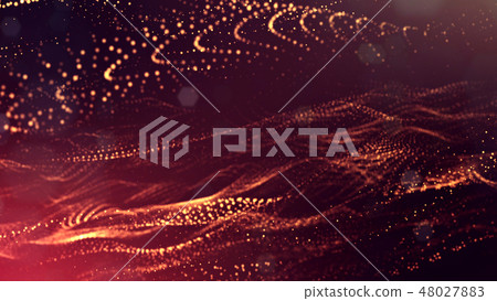 Abstract glow particles in air as science fiction microcosm or macro world or sci-fi. 3d render of Abstract glow particles in air as science fiction microcosm or macro world or sci-fi. 3d render of 48027883