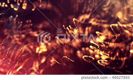 Abstract glow particles in air as science fiction microcosm or macro world or sci-fi. 3d render of 48027893