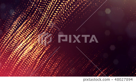 Abstract glow particles in air as science fiction microcosm or macro world or sci-fi. 3d render of Abstract glow particles in air as science fiction microcosm or macro world or sci-fi. 3d render of 48027894