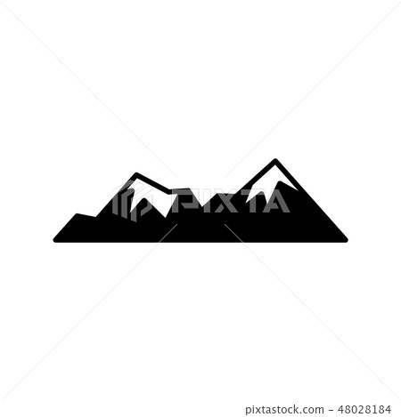 Vector abstract mountain rock black flat icon - Stock Illustration ...