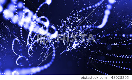 Abstract glow particles in air as science fiction microcosm or macro world or sci-fi. 3d render of Abstract glow particles in air as science fiction microcosm or macro world or sci-fi. 3d render of 48028205