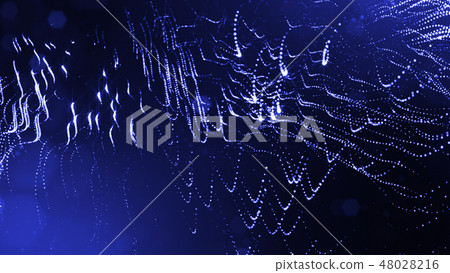 Abstract glow particles in air as science fiction microcosm or macro world or sci-fi. 3d render of Abstract glow particles in air as science fiction microcosm or macro world or sci-fi. 3d render of 48028216