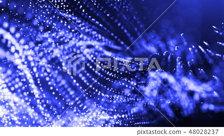 Abstract glow particles in air as science fiction microcosm or macro world or sci-fi. 3d render of Abstract glow particles in air as science fiction microcosm or macro world or sci-fi. 3d render of 48028237