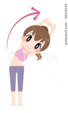 A woman standing and stretching - Stock Illustration [48028294] - PIXTA