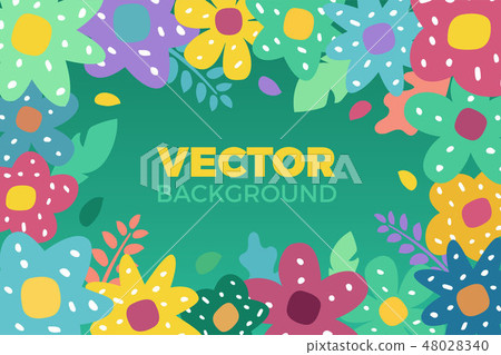 Flower background Vector illustration in flat style 48028340