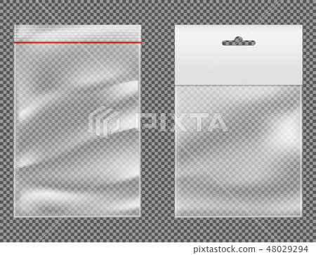 Ziplock plastic packets 3d realistic vector set Ziplock plastic packets 3d realistic vector set 48029294