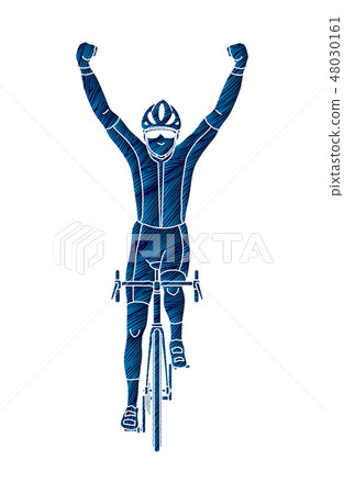 Front Riding Biking Vector The winner Bicycle riding front view vector - Stock Illustration ...