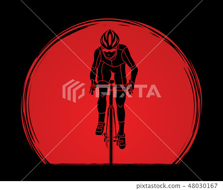 Bicycle riding front view graphic vector. Bicycle riding front view graphic vector. 48030167