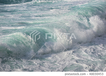 Waves in Milos beach Lefkada Waves in Milos beach Lefkada 48030453