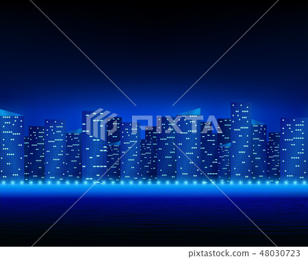 Bright night city landscape. 48030723