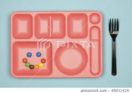 Coral Tray and Smile Chocolate and Fork Coral Tray and Smile Chocolate and Fork 48031429