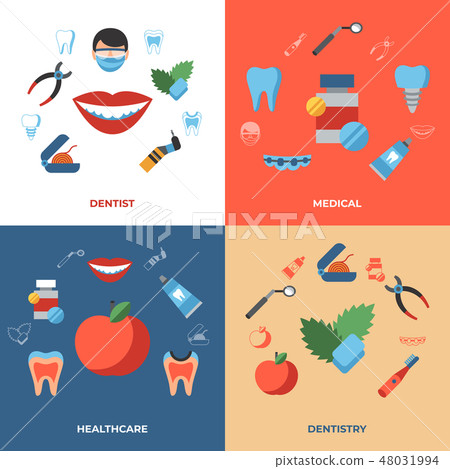 Digital vector dentistry simple icons Digital vector dentistry simple icons 48031994