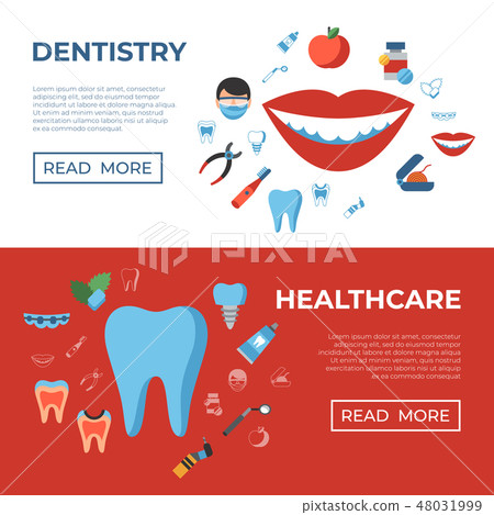 Digital vector dentistry simple icons Digital vector dentistry simple icons 48031999