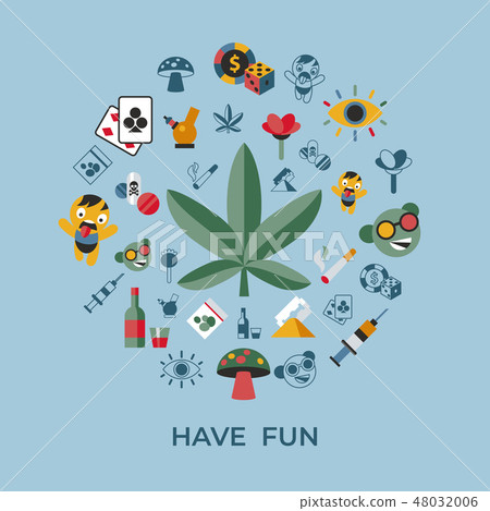 Digital vector freaks and drugs simple icons Digital vector freaks and drugs simple icons 48032006