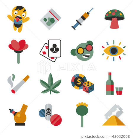 Digital vector freaks and drugs simple icons Digital vector freaks and drugs simple icons 48032008