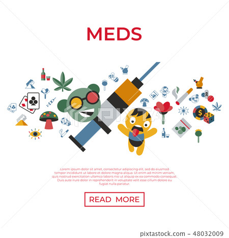 Digital vector freaks and drugs simple icons 48032009