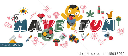 Digital vector freaks and drugs simple icons Digital vector freaks and drugs simple icons 48032011