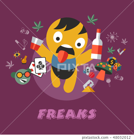 Digital vector freaks and drugs simple icons Digital vector freaks and drugs simple icons 48032012