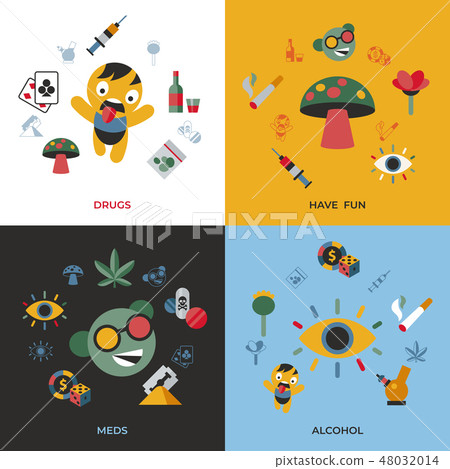 Digital vector freaks and drugs simple icons Digital vector freaks and drugs simple icons 48032014