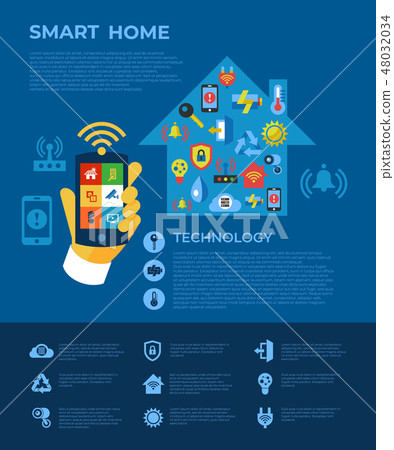 Digital vector smart and digital home Digital vector smart and digital home 48032034