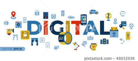 Digital vector smart and digital home 48032036