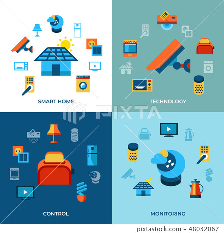 Digital vector smart and digital home Digital vector smart and digital home 48032067