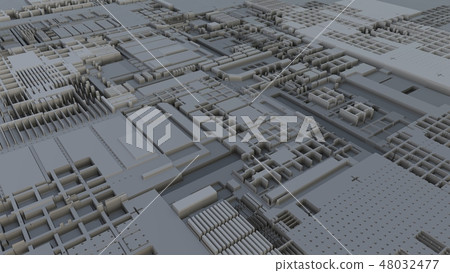 3d render Abstract Technology Background With Cubes 48032477