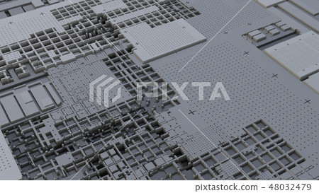 3d render Abstract Technology Background With Cubes 48032479