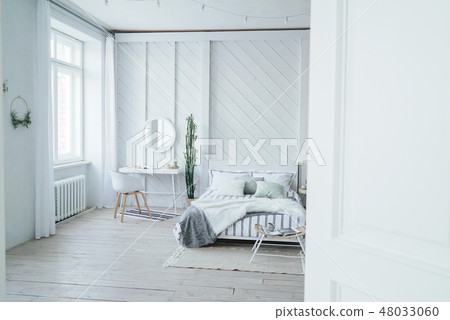 Scandinavian white modern cozy eco interior 48033060