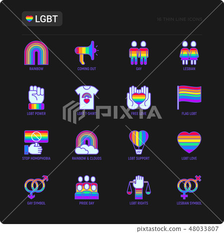 LGBT thin line icons set LGBT thin line icons set 48033807