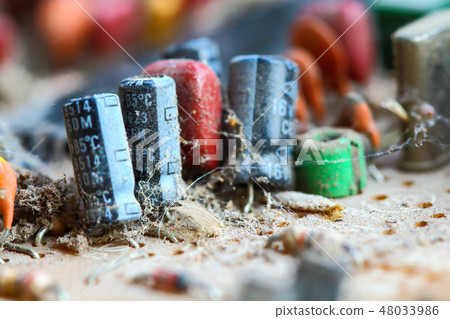 Closeup electronic circuit board 48033986